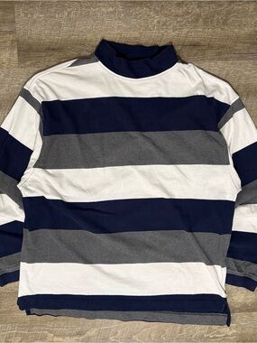 Vintage 90s GAP Oversized Shirt Striped Men's L Striped Made in USA FLAW